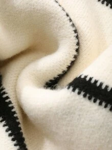 FRIFUL 女士圆领长袖条纹基本款针织毛衣，休闲日常穿着，秋季女装 - 米色 - 查看 7