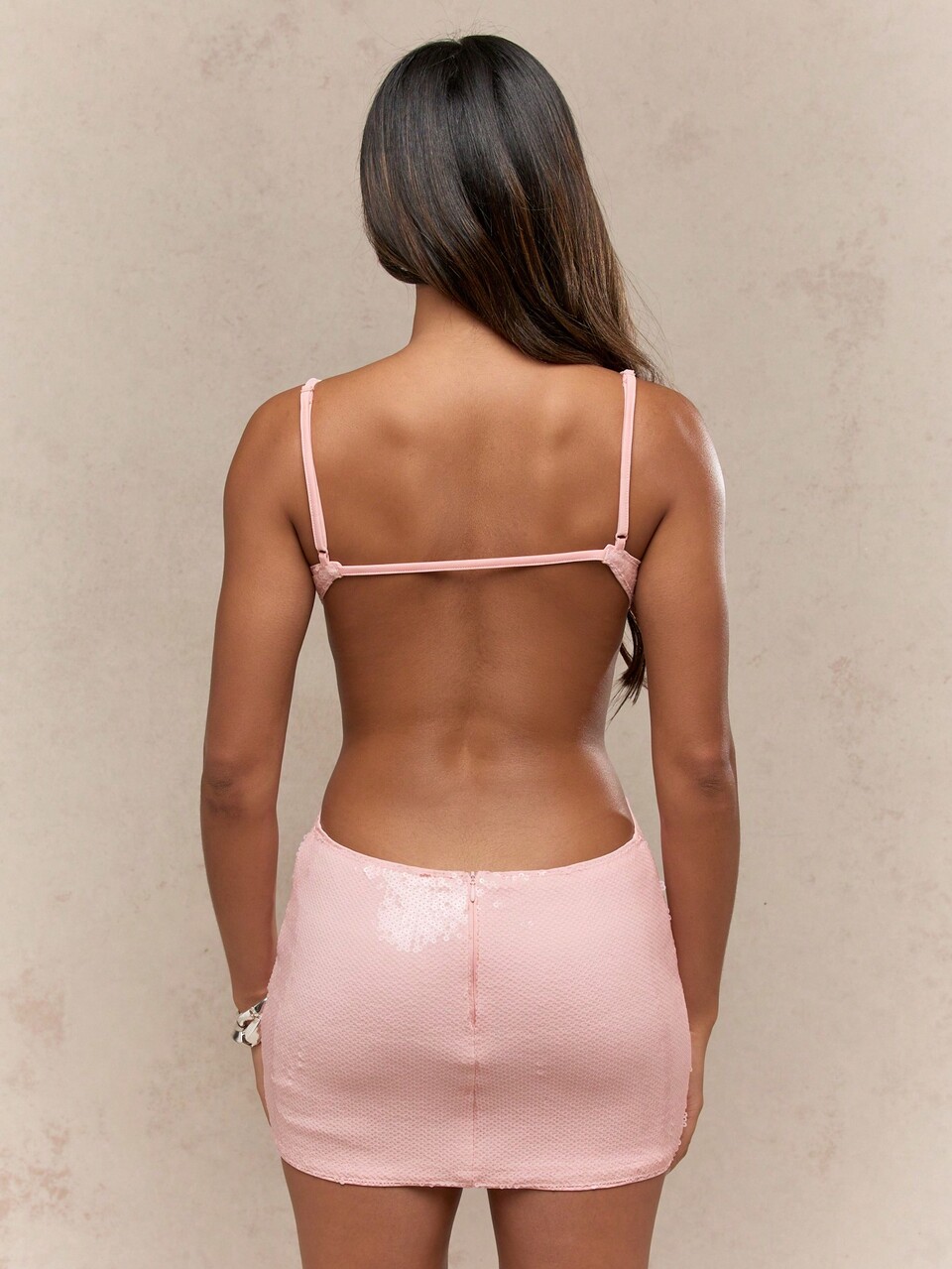 MISSGUIDED Sequin Bodycon Mini Dress With Backless Design