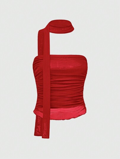 J-Fashion Camiseta sin mangas de color liso minimalista para mujer, apta para uso casual diario