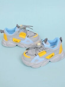 1 双男童透气前系带休闲运动鞋，蓝色，流行儿童款式