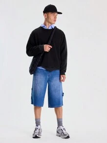 Musero Crew Neck Distressed Long Sleeve Jumper - Black - View 4