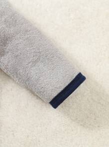 SHEIN Genkimix Kids 婴幼儿男孩 2 件套 毛绒熊标志长袖连体睡衣 - 彩色 - 查看 7