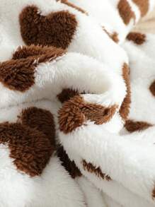 Baby Girl Reversible Heart Pattern Hooded Casual Jacket For Fall/Winter - Chocolate Brown - View 5