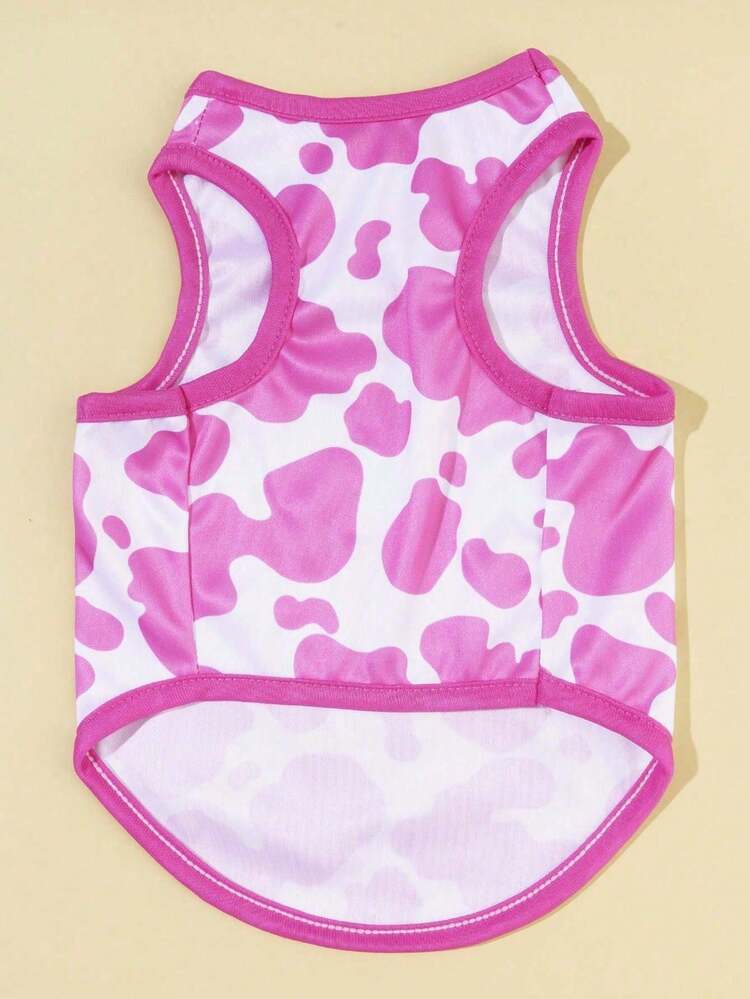 PETSIN 1 pieza Chaleco para mascotas perro/gato con estampado de vaca rosa, transpirable y repelente de insectos - Multicolor - Añade 5