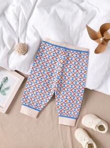 SHEIN 男婴时尚可爱针织毛衣裤，休闲 - 彩色 - 查看 2