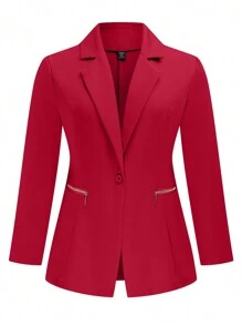 Calvaya 大码纯色休闲西装外套，秋季新年服装