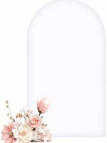 SHEIN 1 PIEZA Cubierta elástica con forma de U para fondo (sin soporte) - Cortina semicircular elástica de spandex para decoración de bodas/cumpleaños/fotomatón, fondo para fiestas en interiores en cualquier época del año - Blanco - Ver 8