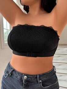 Sujetador Sin Tirantes Inalámbrico Para Mujer De Talla Grande - Negro - Ver 5
