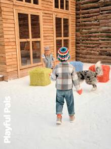 SHEIN 冬季男童格子长袖单排扣口袋休闲夹克 - 彩色 - 查看 26