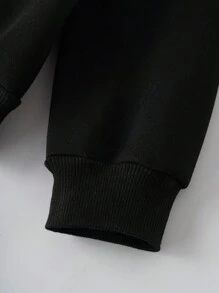 Tween Boys Star Patched Zipper Up Jacket, Autumn/Winter - Black - View 5