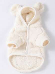 1 Pieza Disfraz de Perro con Capucha de Peluche Suave y Cómodo de Oso para Invierno/Otoño, Ropa de Mascota, Regalo para Navidad
