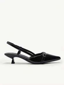 CUCCOO BIZCHIC Women's Pointed Toe Kitten Heels High Heels, Bow Decor, Solid Color, Ankle Strap, Elegant Daily Wear Option, Outdoor Shopping, Festivals, Parties, Spring/Summer/Autumn/Winter, Match With Satin Dresses New Year Holiday Valentines