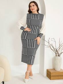 Modelyn Rochie Pulover Mânecă Lungă Moșită, Elegantă De Toamnă