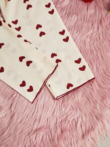 2pcs Girls Cute Bear Print Long Sleeve Top And Pants Pajama Set, Casual Sleepwear - Apricot - View 7