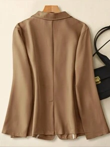 Chaqueta de blazer bordada talla grande para mujer, nuevo lanzamiento de otoño - Caqui - Ver 2