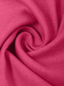 Celure 大码纯色披肩领长袖口袋休闲西装上衣 - 玫紅色 - 查看 6