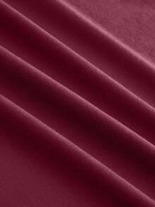 Maweii Plus Size 2pcs Set: Elegant Color Block Plaid Print Top And Solid Color Skirt, For Autumn Fall Cloth For Women - Burgundy - View 5