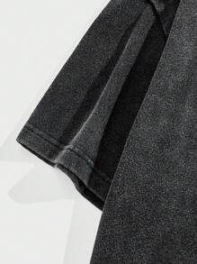 Manfinity RebelGame Męska koszulka z krótkim rękawem i okrągłym dekoltem w stylu vintage z nadrukiem w stylu casual, prezent dla chłopaka, na wyjście