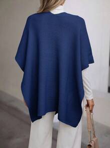 SHEIN LUNE Women Casual Bat Wing Sleeve Thin Lightweight Cardigan, Autumn - Royal Blue - View 2