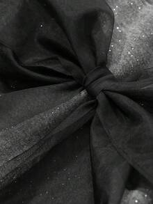 FRIFUL 1 件女士休闲露肩蝴蝶结装饰运动衫，秋冬 - 灰色 - 查看 7