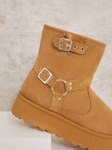 SHUZIA 女士厚底及踝靴，保暖 - 駝色 - 查看 5