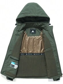 Gym Rark Men's Thermal Lined Sports Jacket, Autumn/Winter - Army Green - View 4