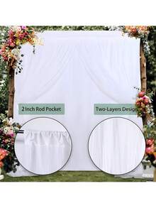 1 tấm vải rèm voan mỏng nền trắng, chất liệu chiffon mềm mại có lưới, thích hợp cho lễ cưới, tiệc tùng, trang trí sân khấu, sinh nhật, tiệc chia tay cuộc sống độc thân, phông nền chụp ảnh - trắng - Xem 6