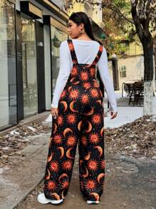 Flirla Bộ đồ liền thân in họa tiết túi dây đeo rộng rãi cỡ lớn, thiết kế đơn giản và giản dị, dành cho mùa đông - Nhiều màu - Xem 2