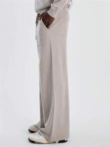 Musero Fine Knit Drawstring Joggers - Khaki - View 3