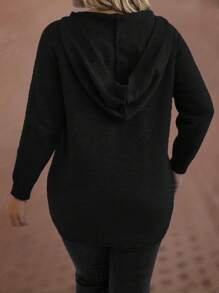 Calvaya Suéter con capucha y tirantes cruzados de unicolor talla grande, informal y sencillo, para otoño/invierno