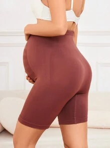 Pantys sin costuras de cintura alta minimalistas para maternidad, uso diario casual