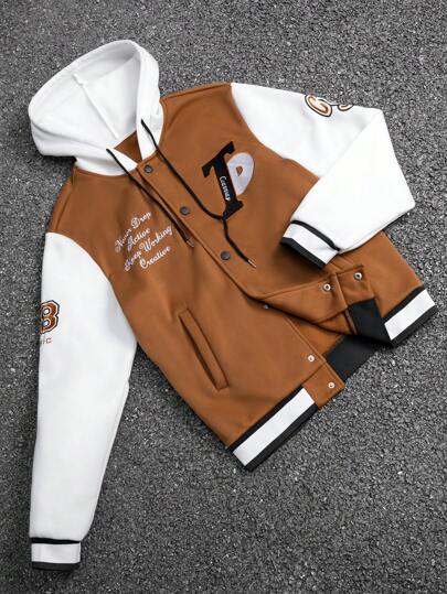 Manfinity Sport Corelite 男友风男士纯色正面有纽扣口袋简约连帽运动夹克