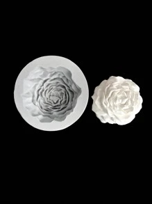 1 件优质 3D 现代花朵硅胶模具 - 多功能 DIY 工艺模具，适用于树脂环氧树脂、蜡烛、肥皂和圣诞装饰品、节日礼物、家居装饰创作必备灵活易脱模和可重复使用的完美装饰物、珠宝、沐浴球制作 - 白色 - 查看 6