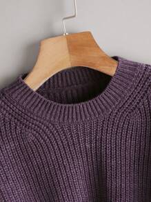 Franclia 百搭圆领休闲长袖套头毛衣