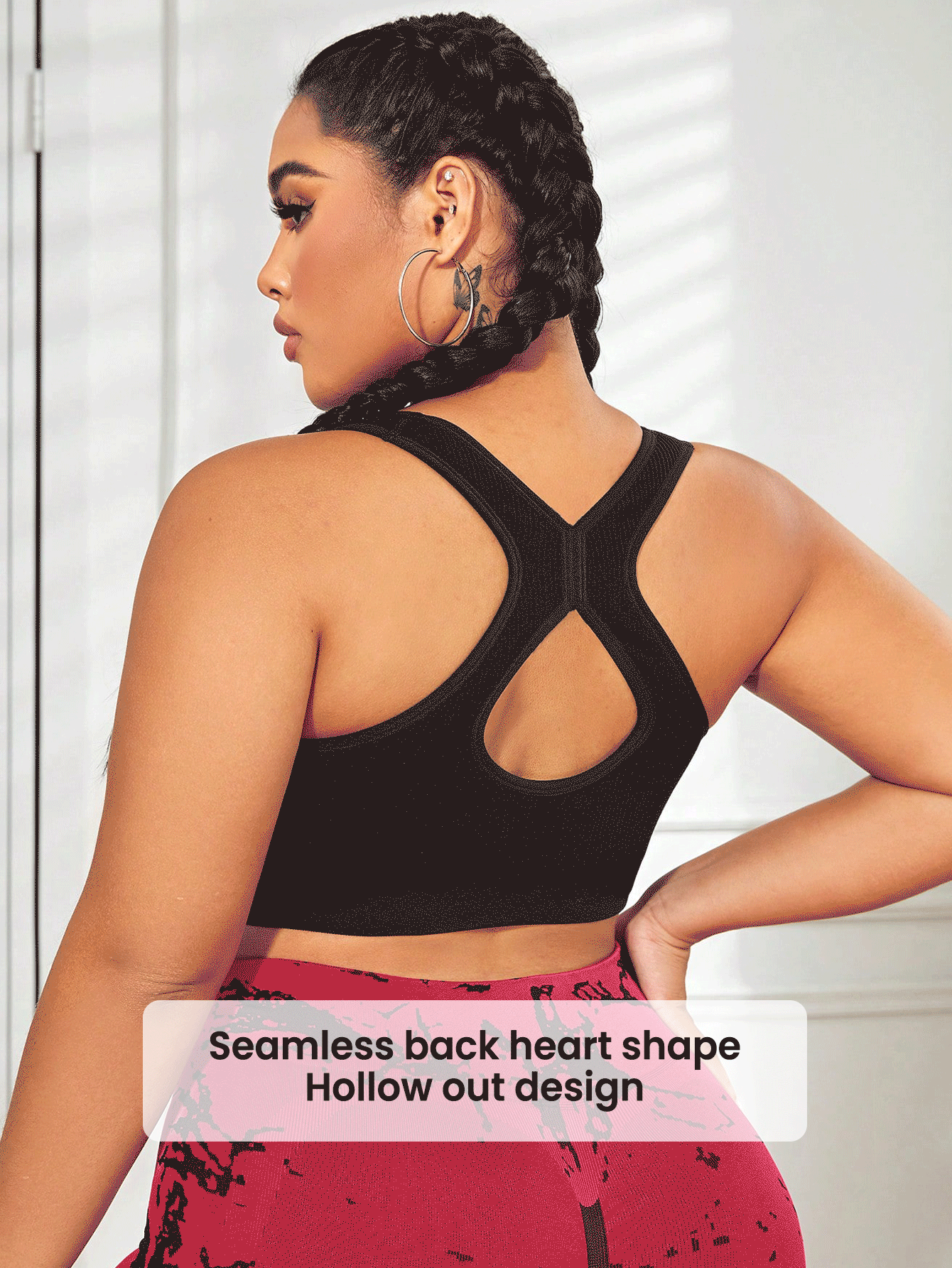 SHEIN Sports 3pcs Plus Size Women Seamless Racerback Zipper Sports Bra Set - Multicolor - View 3