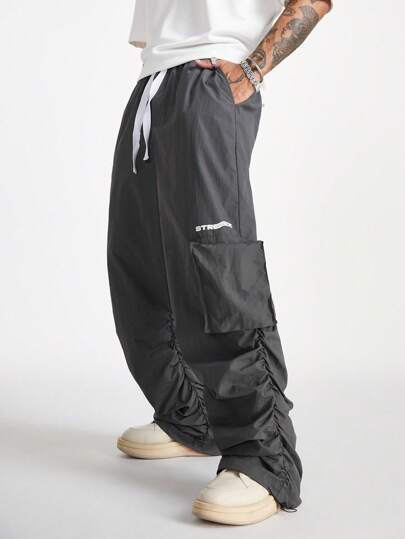 Manfinity VCAY Pantalones casuales de moda masculina de punto holgados