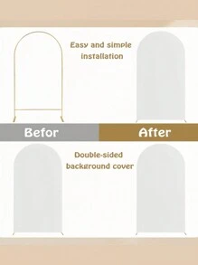 SHEIN 1 PIEZA Cubierta elástica con forma de U para fondo (sin soporte) - Cortina semicircular elástica de spandex para decoración de bodas/cumpleaños/fotomatón, fondo para fiestas en interiores en cualquier época del año - Blanco - Ver 6