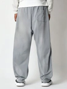 SUMWON 宽松尼龙长裤，带侧按扣 - 灰色 - 查看 4