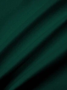 SHEIN Clasi 女士优雅纯色开衩下摆修身铅笔裙长裙 - 綠色 - 查看 5