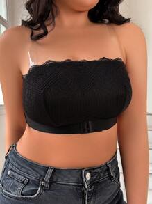 Sujetador Sin Tirantes Inalámbrico Para Mujer De Talla Grande - Negro - Ver 6