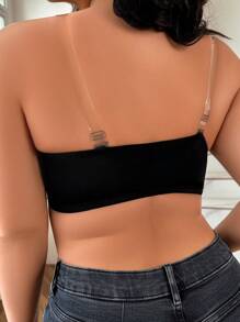 Sujetador Sin Tirantes Inalámbrico Para Mujer De Talla Grande - Negro - Ver 2