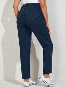 EURMUSE Plus Size Button Front Pocket Casual Pants, Everyday Wear