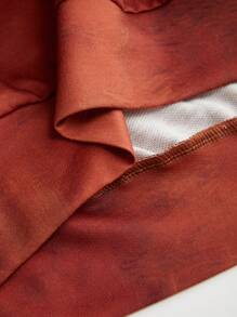 SHEIN LUNE Sweat-shirt-shirt col rond casual à imprimé tie-dye pour femmes grandes tailles, pull d'automne - Marron fonçé - Voir 6