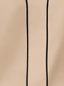 SHEIN Clasi Áo cánh đơn giản cổ chữ V màu trơn cho nữ dài tay - Màu Khaki - Xem 3