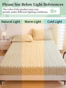 1 pieza Sábana ajustable, ropa de cama, cubrecama, sábana ajustable, cubierta de colchón, sábana ajustable de unicolor, protector de colchón cálido y cómodo, ropa de cama de estilo sencillo, funda de cama suave y antipilling, sábana ajustable amigable con la piel, sin incluir almohada y funda de almohada, decoración del hogar, apta para todos los tamaños de camas - individual, doble, queen, king, adecuada para todas las estaciones, regalos del Día de San Valentín, lavable a máquina