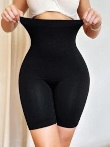 Prendas moldeadoras para mujer, shorts de control de abdomen de alta elasticidad, pantalones de yoga - Negro - Ver 6