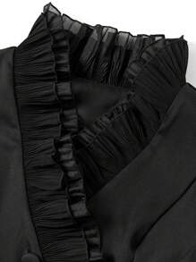 Ellevyn 2pcs Women Ruffle Collar Vest & Pants Set Two Pieces Fall Sets - Black - View 10