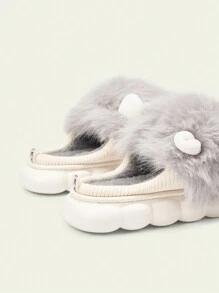 CUCCOO Quty Pantofole in peluche con motivo carino del leone, dalla suola spessa, ideali per Natale, Capodanno, autunno e inverno