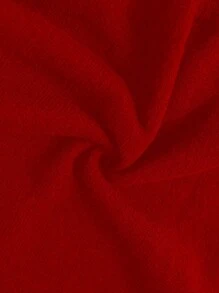 SHEIN Clasi Jersey holgado de talla grande elegante con decoración de moño y bordado de perlas, color rojo, para el invierno