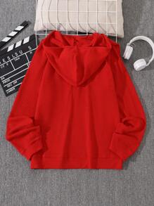 Manfinity Homme Men's Pineapple Floral Print Hoodie Sweatshirt, Comfortable For Autumn/Winter, For Christmas - Red - View 2